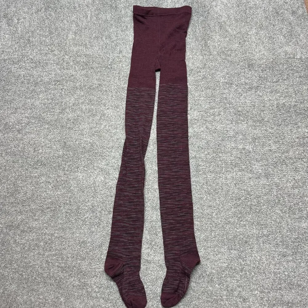 Smartwool Thermal Leggings Womens Medium Wool Blend Striped Winter
